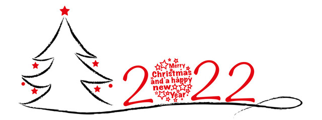 Naklejka na ściany i meble Merry Christmas and happy new Year 2022