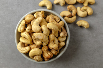 Fototapeta na wymiar Cashew Nuts Roasted Seeds from Cashews