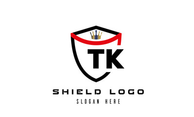 king shield TK latter logo vector