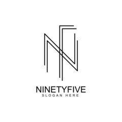 Letter N,F, logo template design vector icon illustration.
