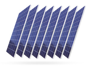 New solar panels on a white background. Set.