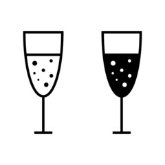 Glass of champagne icon