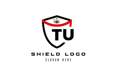 king shield TU latter logo vector