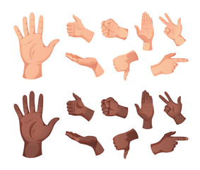 Obraz premium Human Hand Gestures Set