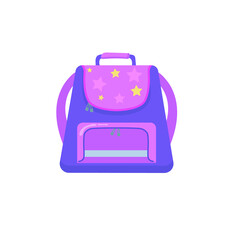 bright beautiful cartoon color childrens backpack briefcase isolated on white background return to school