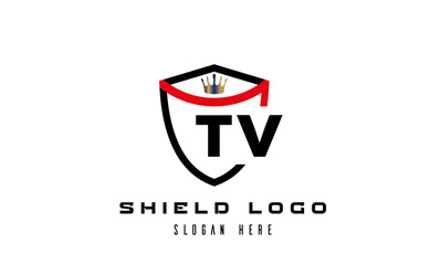 king shield TV latter logo vector