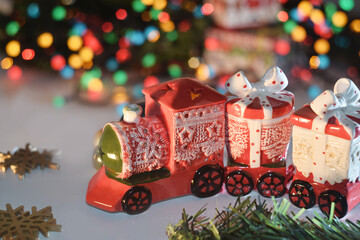 Christmas wallpaper with red train
