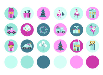 Christmas Highlights Covers. Winter illustration in flat style