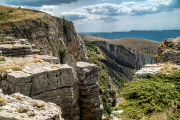 Beautiful mountain landscape with rock formations. Stolo - Ponor Mountain, Bulgaria