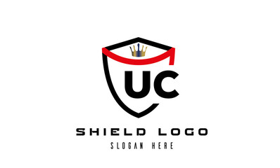 king shield UC latter logo vector