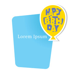 Original spelling Happy Birthday in the form of a balloon