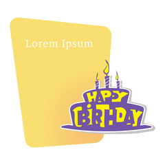 Original spelling Happy Birthday in the form of a birthday cake