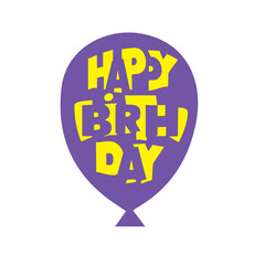 Original spelling Happy Birthday in the form of a balloon