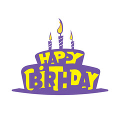 Original spelling Happy Birthday in the form of a birthday cake