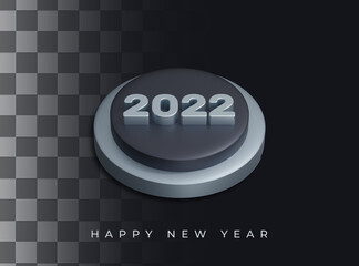 Happy new year 2022 text effect 3d numbers with abstract background 3d illustration. 2020 happy new year background. welcome 2022 Happy new year high quality text effect