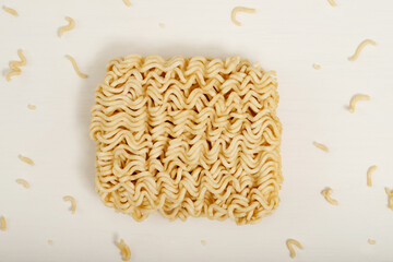 instant noodles on a white background