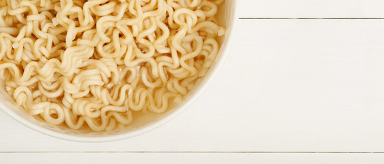 instant noodles in white bowl