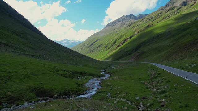 Timmelsjoch high alpine road called Passo Rombo