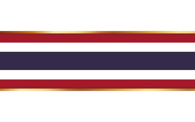 gold ribbon banner with flag of Thailand on white background