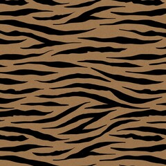 Tiger print, animal pattern, square kraft background