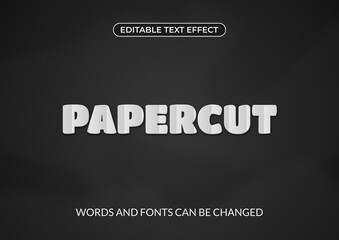 Papercut Text Effect. Editable text on blackboard background