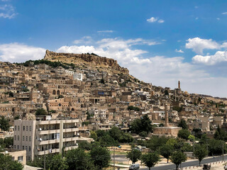 Mardin province, old city center. panoramic photo.