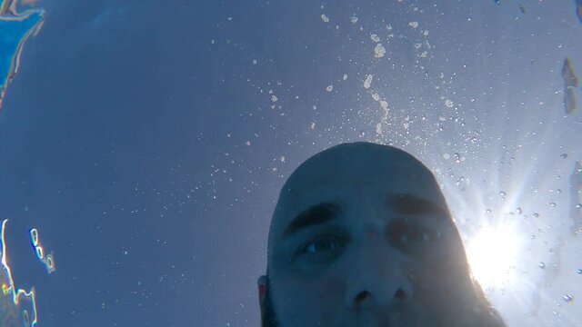 Simulation of a person drowned in a pool