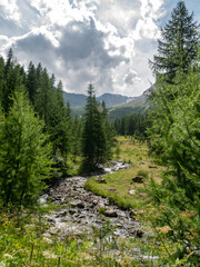 Fototapeta na wymiar french mountain landscape in the national park Ecrins. 