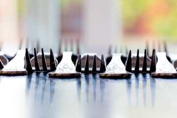 Row of forks