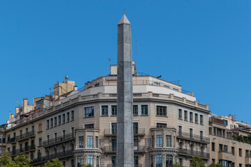 Fototapeta na wymiar Obelisk of Barcelona - Spain