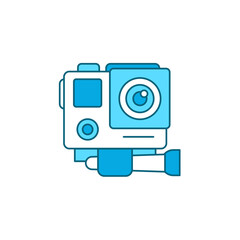 Action camera color line icon. Electronic device concept.