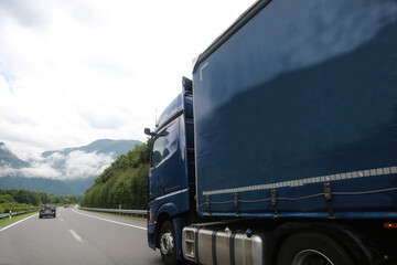 driving long lorry in the highway