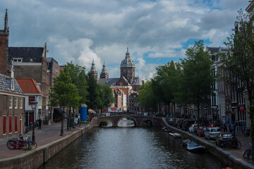 view of the catholic church in Amsterdam 