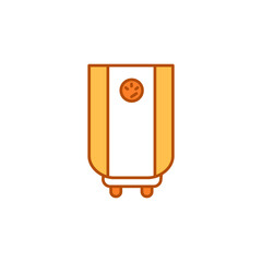 Electric water heater color line icon. Heat in the house.