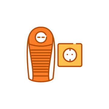 recommend clip art: Portable heater color line icon. Small heating device.