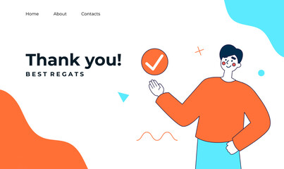 Landing page for website background. Design template with business people. Use for business annual report, flyer, marketing, leaflet, advertising, brochure, modern style. Vector illustration