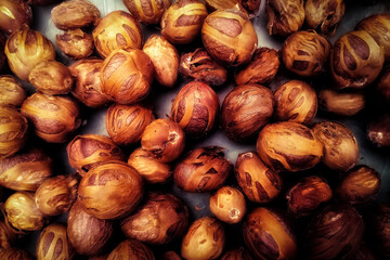 Dried nutmeg is brown
