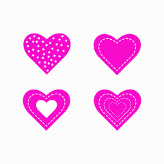 Heart shaped design elements for valentine's day