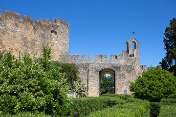 TOMAR, PORTUGAL JUNE 18, 2016 - The Castle - Fortress of Tomar, Portugal. UNESCO World Heritage, Europe.