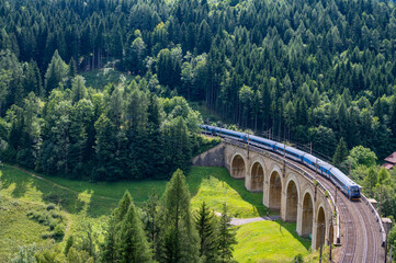 Semmering / Semmeringbahn in Österreich im August - obrazy, fototapety, plakaty