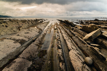 Flysch in basque country coast
