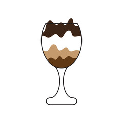 Chocolate ice cream bowl icon, isolated on white background, vector illustration.