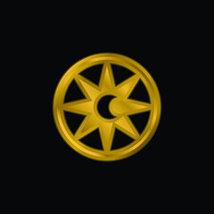 Obraz premium Astrology gold plated metalic icon or logo vector