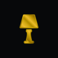 Bedside Lamp gold plated metalic icon or logo vector