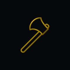 Ax Outline gold plated metalic icon or logo vector