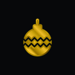 Bauble gold plated metalic icon or logo vector
