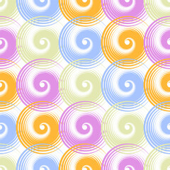 Fototapeta premium Spiral swirls complicated seamless pattern vector design.