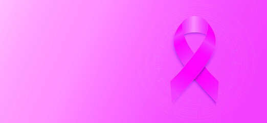 Obraz na płótnie Canvas Illustration of Pink ribbon breast cancer sign on a pink background, World cancer day concept.