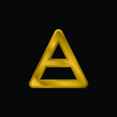 Air Symbol gold plated metalic icon or logo vector