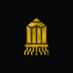 Branding gold plated metalic icon or logo vector